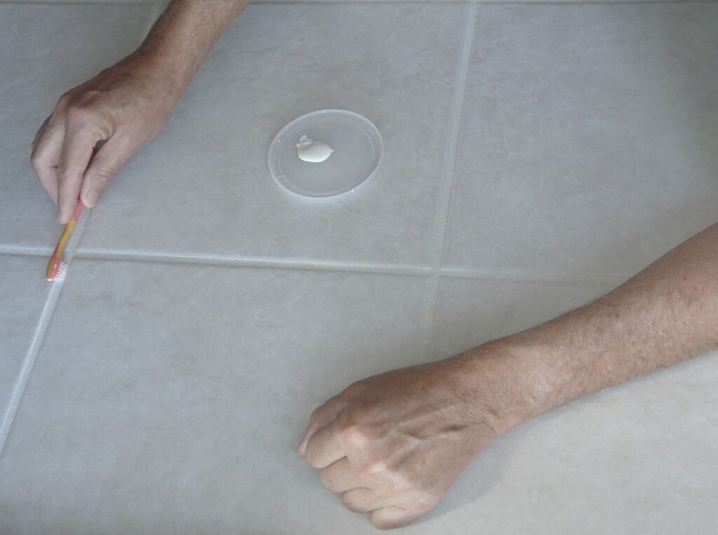 Part of Grout Works' grout repair process is making sure your grout is clean and bacteria free.