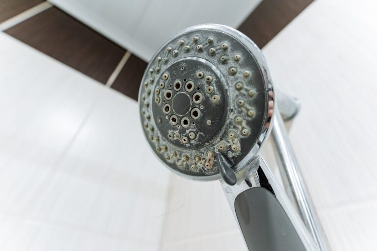 hard water shower tile stains